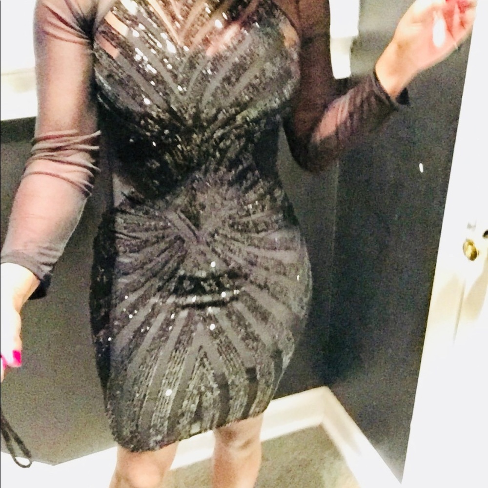 Black Sequin Dress